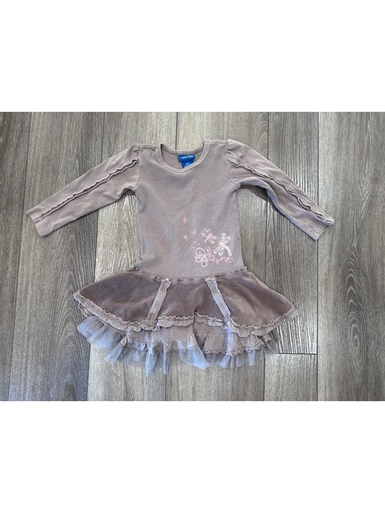 Naartjie Other - Naartjie Girls' Long Sleeve Dress with Velvet Skirt and Tulle